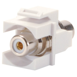 RCA kontakt for veggplate system, hvit