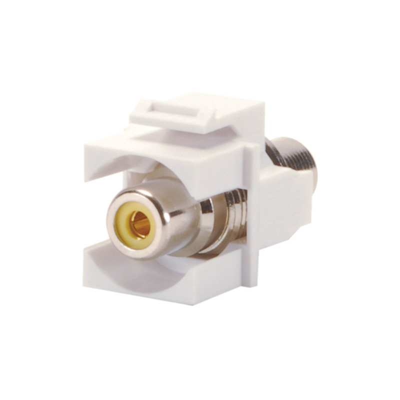 RCA kontakt for veggplate system, gul