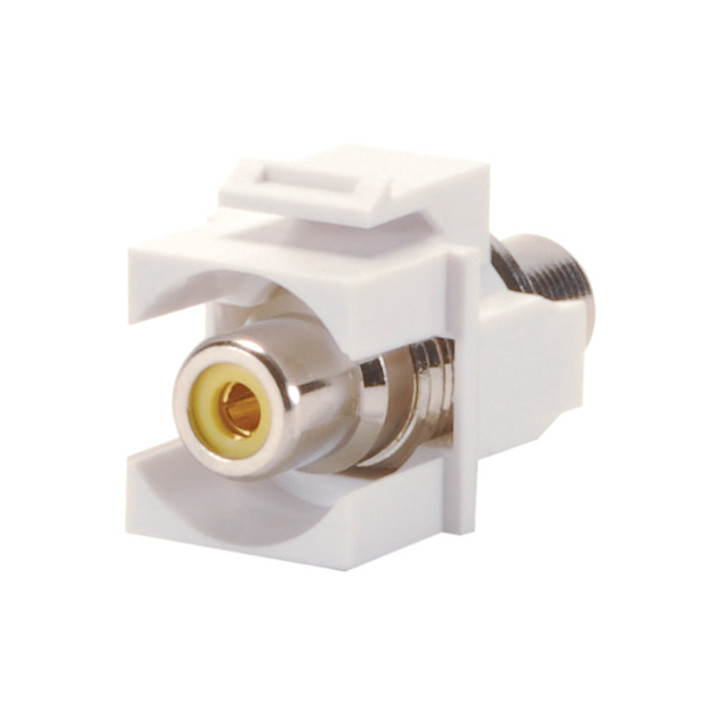 RCA kontakt for veggplate system, gul