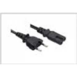 Apparatkabel sort/rett Euro 8 (C7) u/jord 1,8m