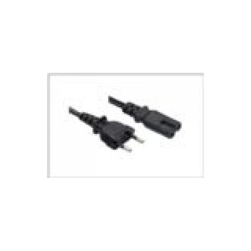Apparatkabel sort/rett Euro 8 (C7) u/jord 1,8m