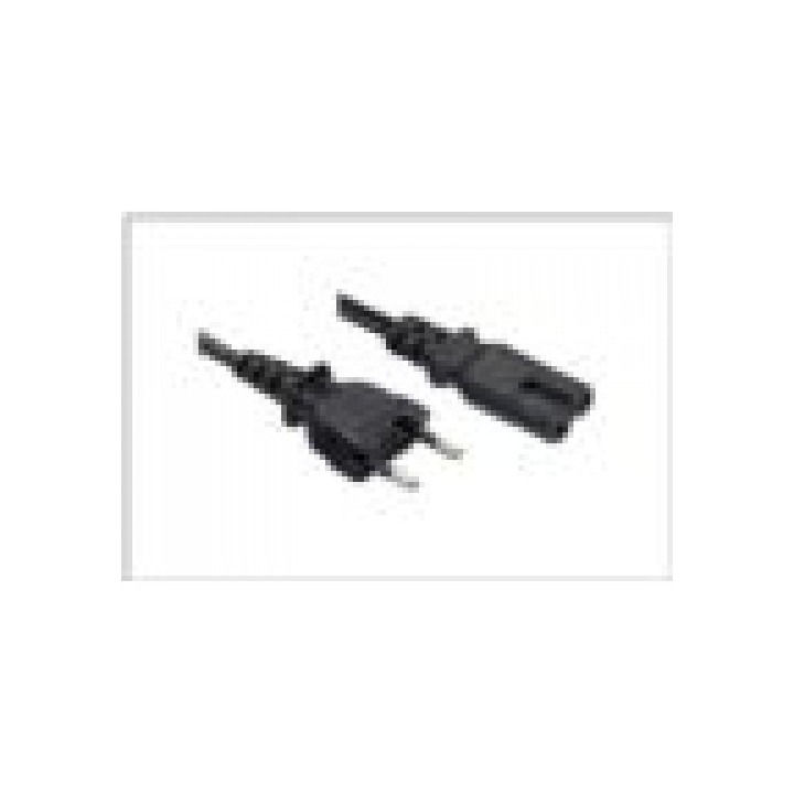 Apparatkabel sort/rett Euro 8 (C7) u/jord 1,8m
