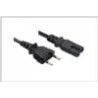 Apparatkabel sort/rett Euro 8 (C7) u/jord 1,8m