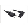 Apparatkabel sort/vinklet Euro 8 u/jord 2,0m