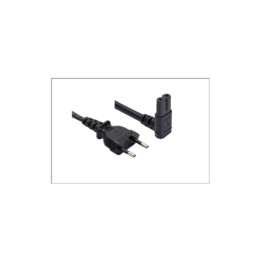 Apparatkabel sort/vinklet nedover Euro 8 u/jord 2,0m