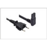 Apparatkabel sort/vinklet nedover Euro 8 u/jord 2,0m