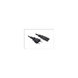 Apparatkabel  sort/rett  Euro 8 (C7)  u/jord   0,5m