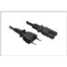 Apparatkabel  sort/rett  Euro 8 (C7)  u/jord   0,5m