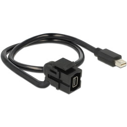 Mini Displayport innsats 0,5m kabel, svart