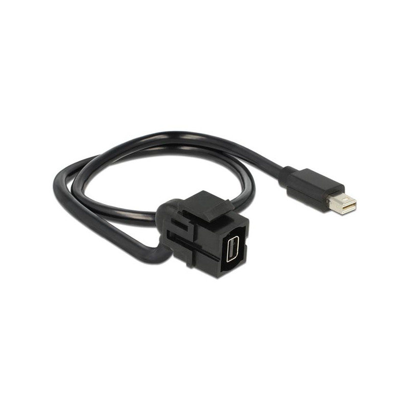 Mini Displayport innsats 0,5m kabel, svart