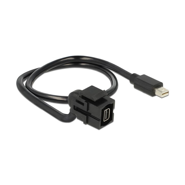 Mini Displayport innsats 0,5m kabel, svart