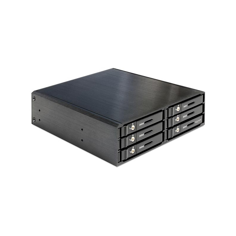 DeLOCK Harddiskkassett for 6xSATA/SSD, tar opp 1x5,25"-plass, SA