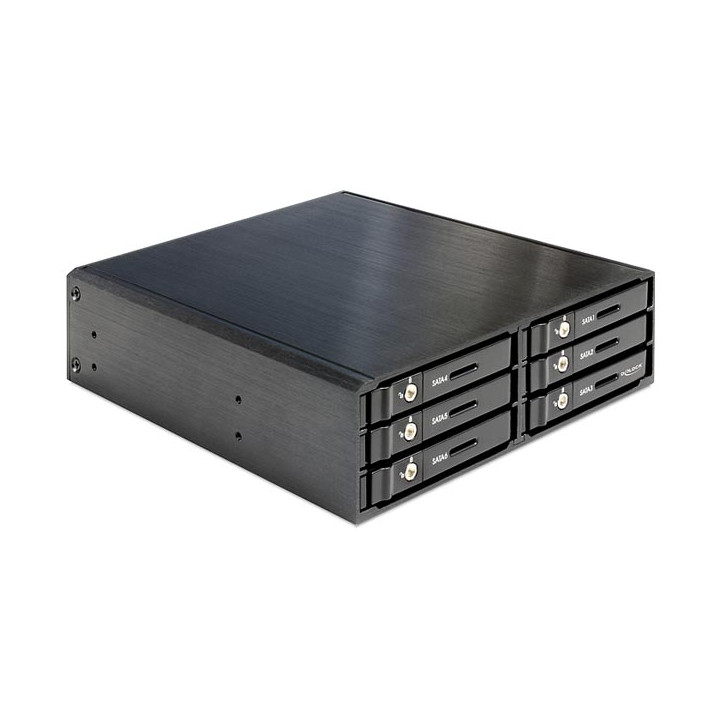 DeLOCK Harddiskkassett for 6xSATA/SSD, tar opp 1x5,25"-plass, SA