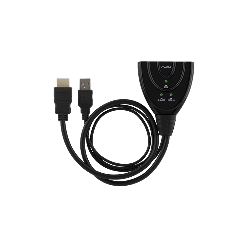 HDMI-splitter for å dele bilde til to skjermer, 4K, Ultra HD, 3D, HDCP, 0,2m, svart