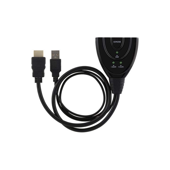 HDMI-splitter for å dele bilde til to skjermer, 4K, Ultra HD, 3D, HDCP, 0,2m, svart