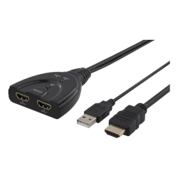 HDMI-splitter for å dele bilde til to skjermer, 4K, Ultra HD, 3D, HDCP, 0,2m, svart