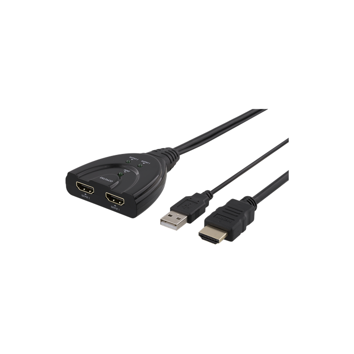 HDMI-splitter for å dele bilde til to skjermer, 4K, Ultra HD, 3D, HDCP, 0,2m, svart